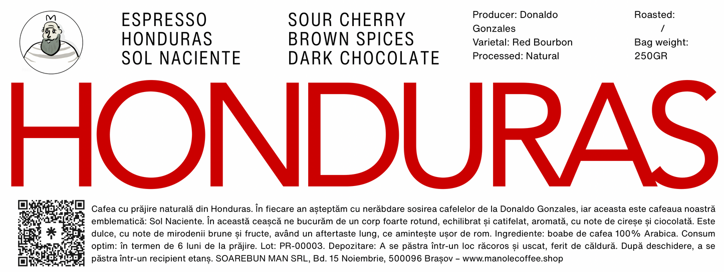 HONDURAS SOL NACIENTE – NATURAL – 86+